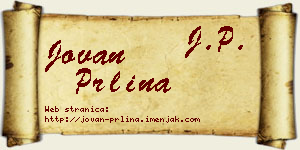 Jovan Prlina vizit kartica
